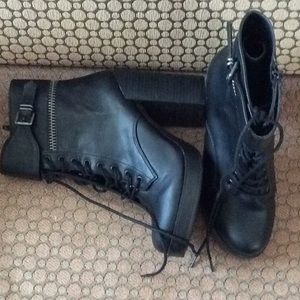 Forever 21 high heeled combat boots.